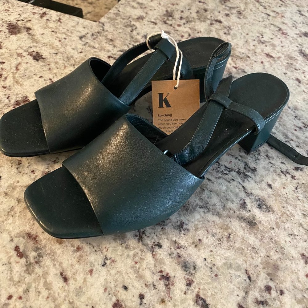 NWT Everlane The Block Heel Sandal, Green Size 11